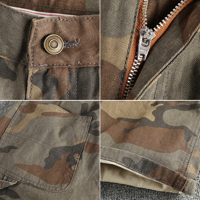 Herren Cargohose im modernen Camouflage-Design mit multifunktionalen Taschen Aliams