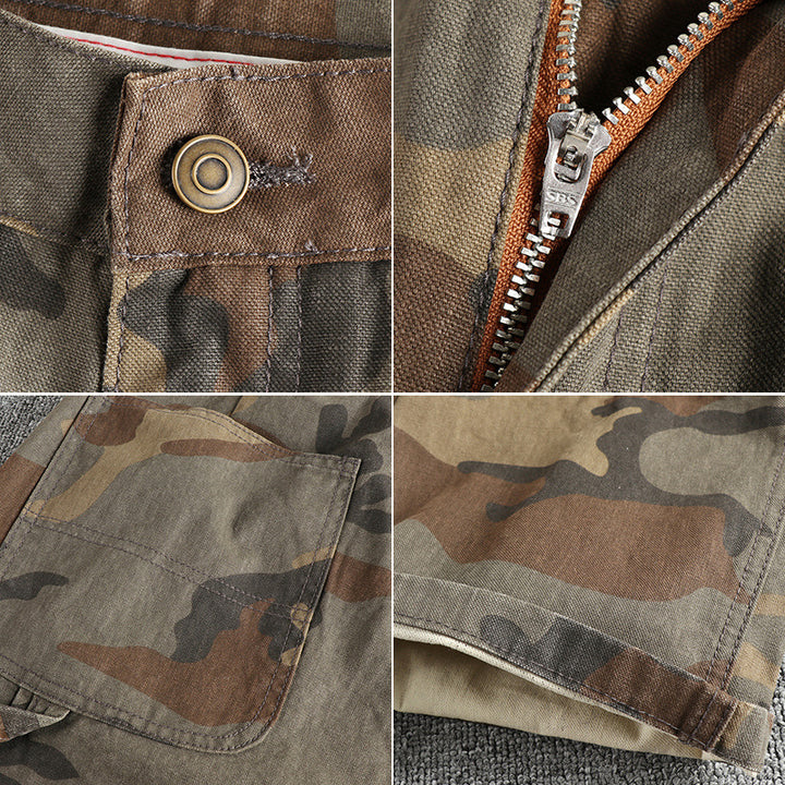 Herren Cargohose im modernen Camouflage-Design mit multifunktionalen Taschen Aliams