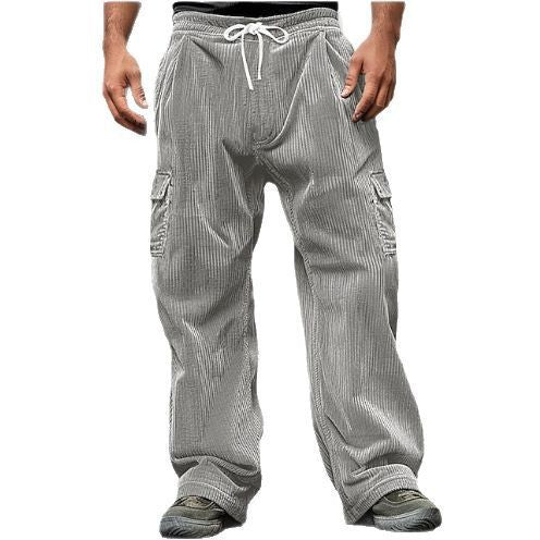 Herren Cargo-Hose mit elastischem Bund und geräumigen Taschen Aliams