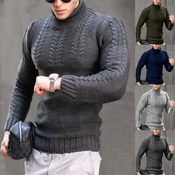 Herren Strickpullover mit hochstehendem Kragen Aliams