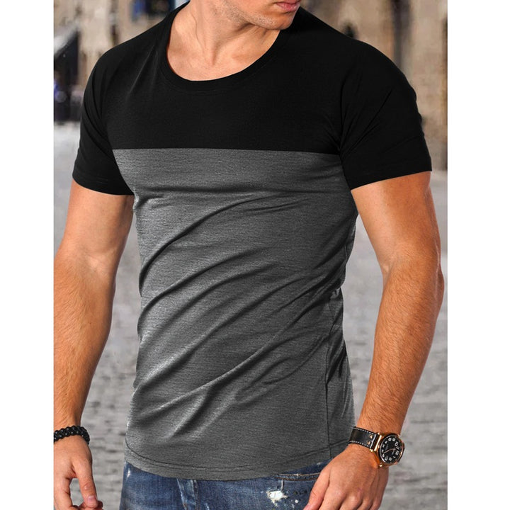 Herren Rundhals T-Shirt mit farblich abgesetztem Design und hohem Tragekomfort Aliams