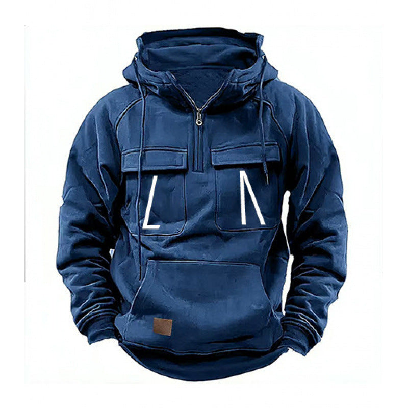 Herren Freizeit Kapuzenpullover mit Taschen und modernem Schnitt Aliams