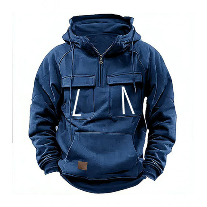 Herren Freizeit Kapuzenpullover mit Taschen und modernem Schnitt Aliams