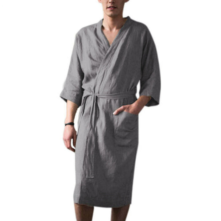 Herren Kimono-Bademantel aus hochwertigem, atmungsaktivem Material Aliams