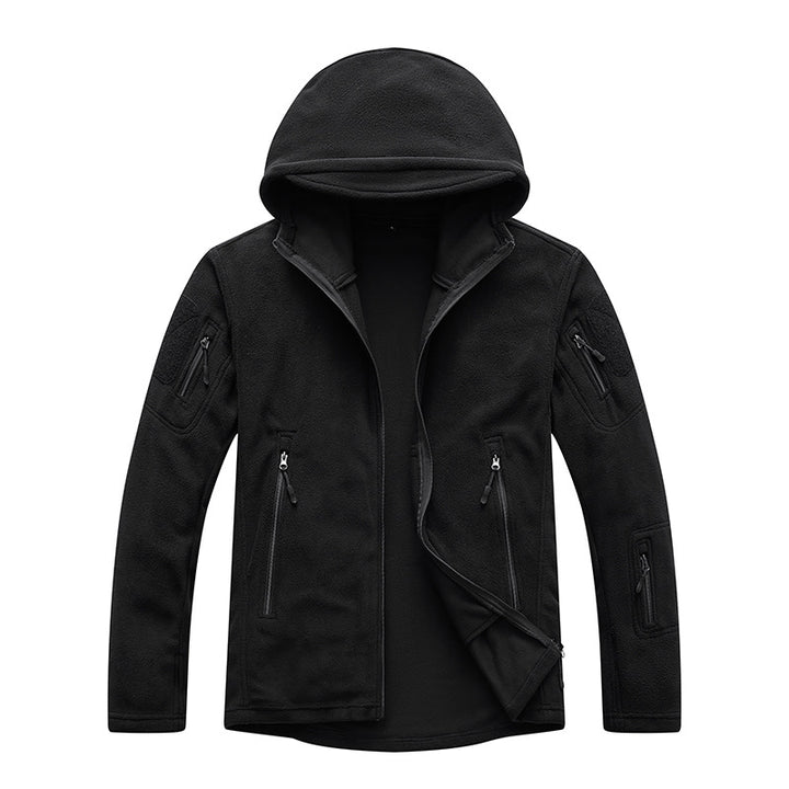 Herren Fleecejacke mit praktischen Reißverschlusstaschen und Kapuze Aliams