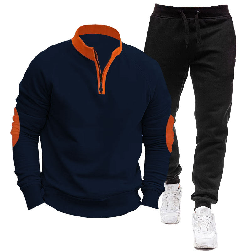 Herren Sportliches Hoodie- und Jogginganzug-Set mit kontrastierenden Ärmelakzenten Aliams