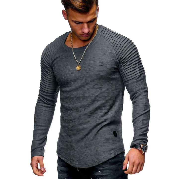 Herren Langarmshirt mit strukturiertem Schulterdesign Aliams