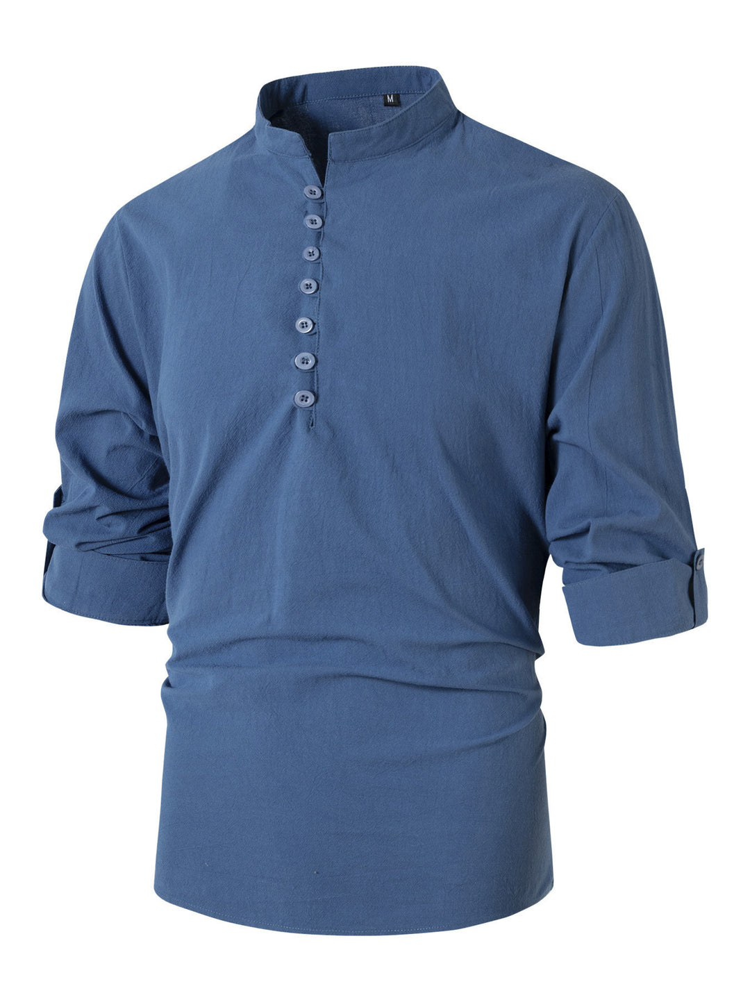 Herren elegantes Hemd mit Stehkragen und Knopfdetails Aliams