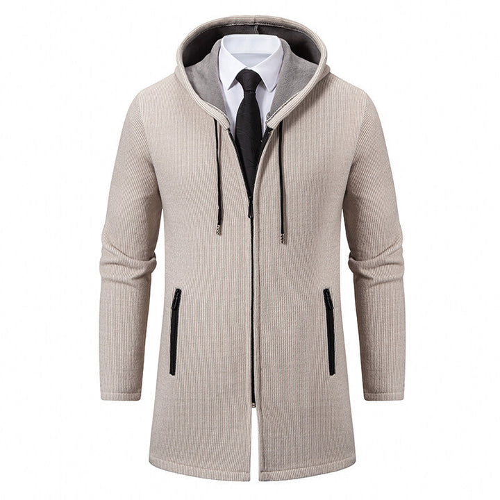 Herren urbane Kombination aus eleganter Jacke mit Kapuze und schickem Reißverschluss Aliams