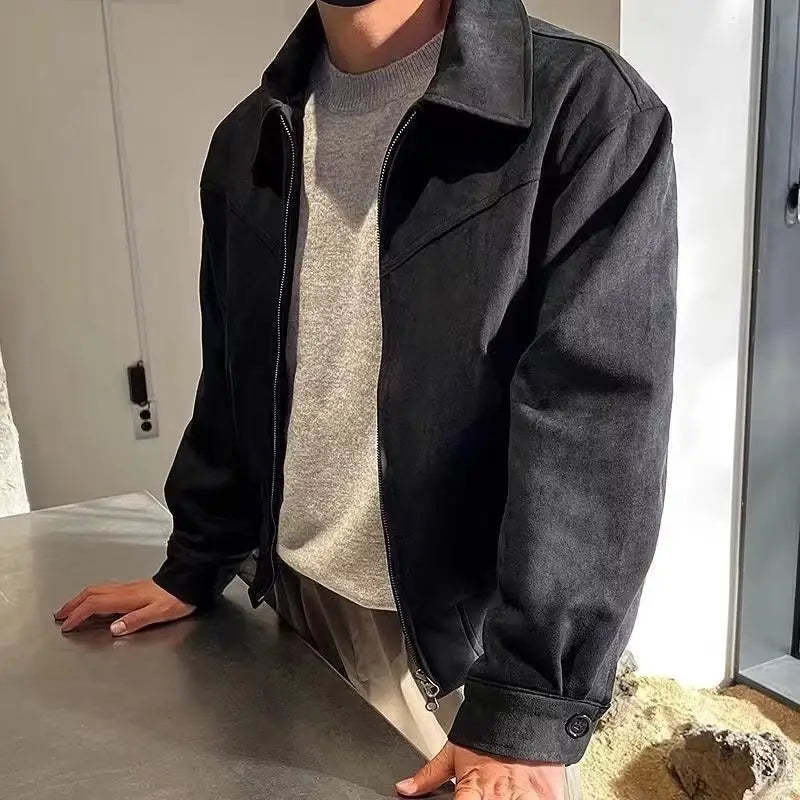 Herren Fleecejacke mit hohem Kragen und praktischem Reißverschluss Aliams