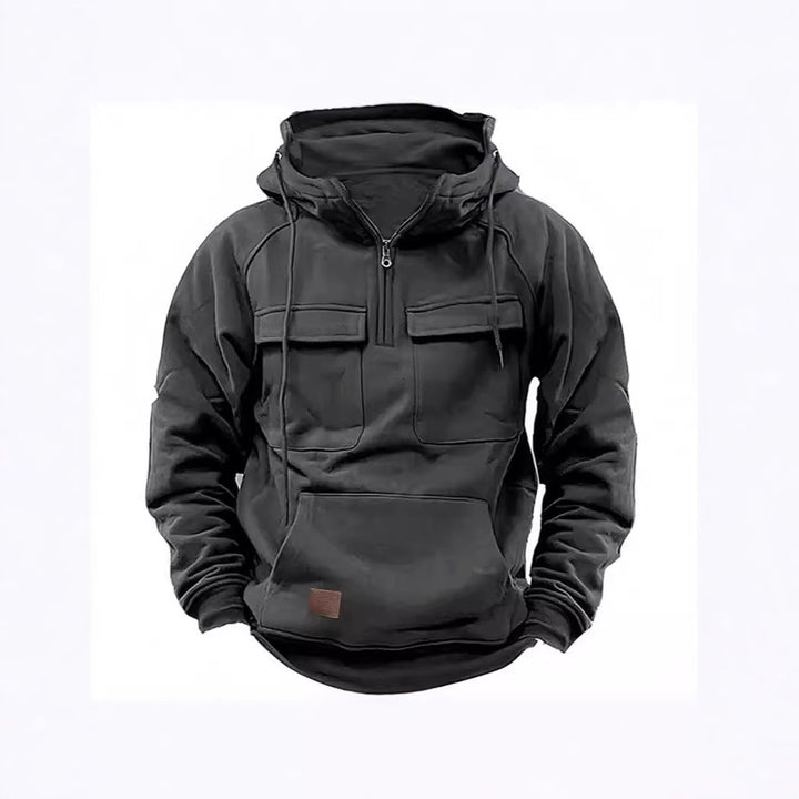 Herren funktionaler Kapuzenpullover mit doppelt aufgesetzten Taschen Aliams