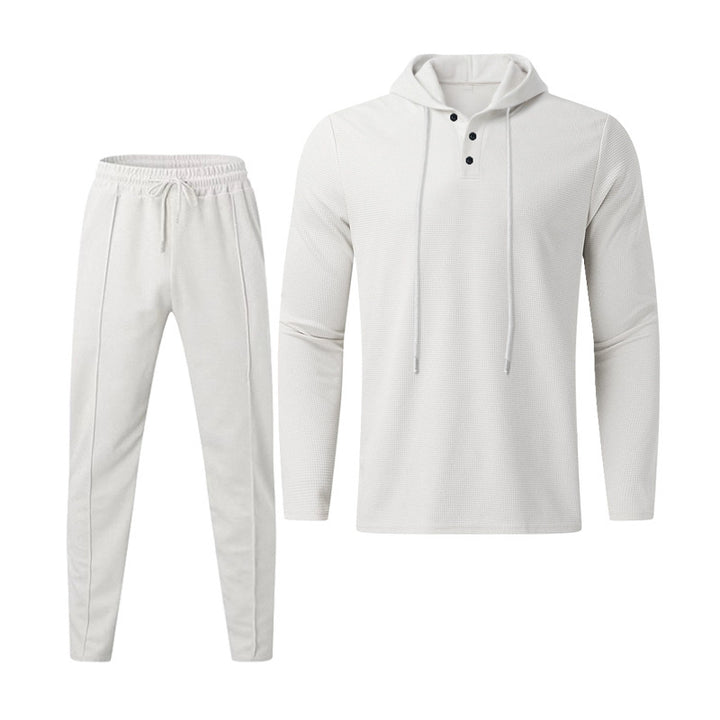 Herren sportives Hoodie und Jogginghose Set im strukturierten Design Aliams