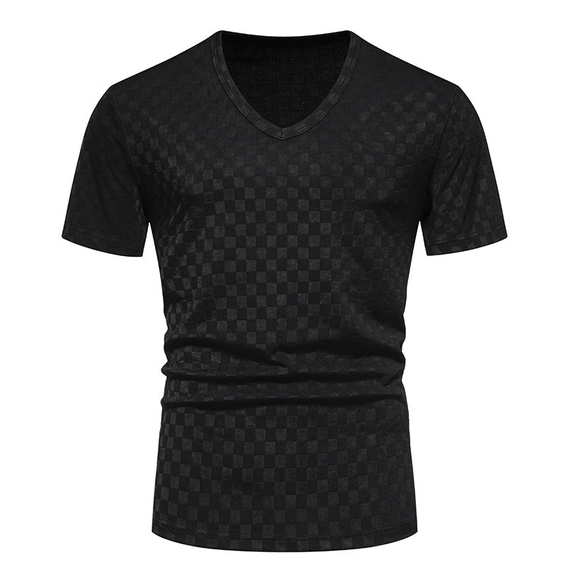 Herren V-Ausschnitt Shirt mit strukturierter Oberfläche Aliams