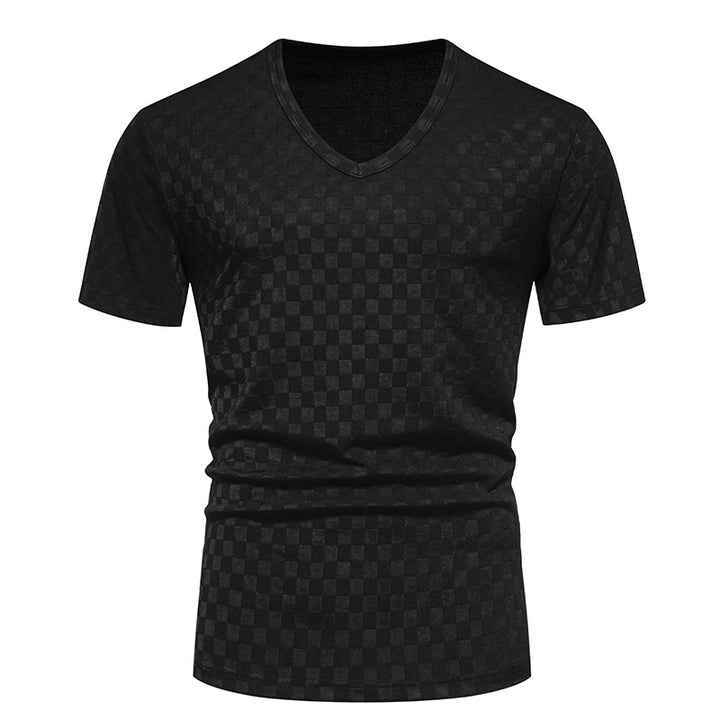 Herren V-Ausschnitt Shirt mit strukturierter Oberfläche Aliams