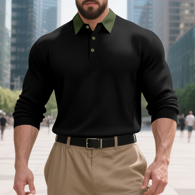 Herren Poloshirt mit strukturiertem Baumwollstoff und stylishen Kontrastdetails Aliams