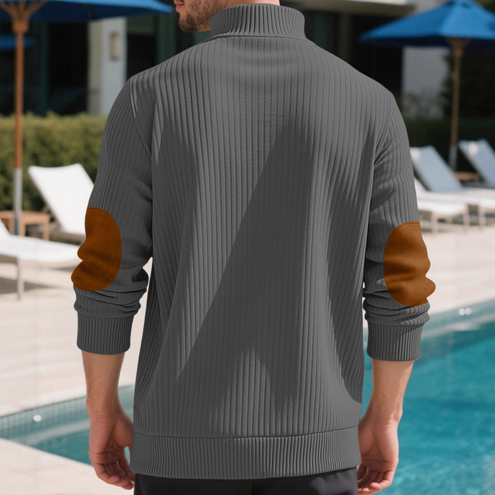 Herren Strickpullover mit einzigartigem Knopfdetails und Rippstruktur Aliams