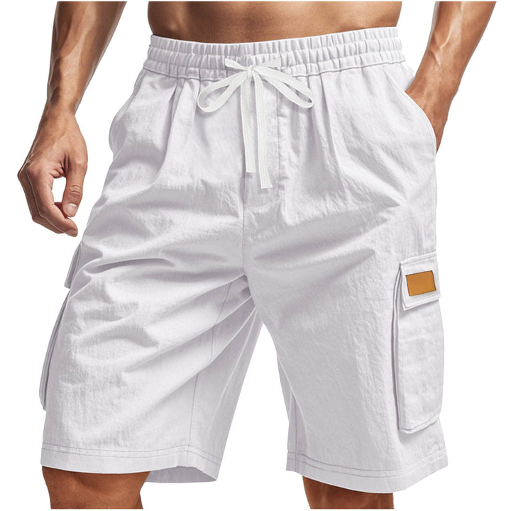 Herren praktische Cargo-Shorts mit elastischem Bund und seitlichen Taschen Aliams