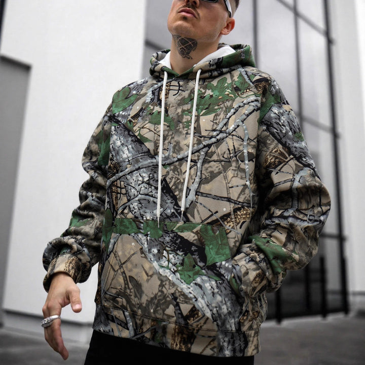 Herren Kapuzenpullover mit innovativem Camouflage-Druck Aliams