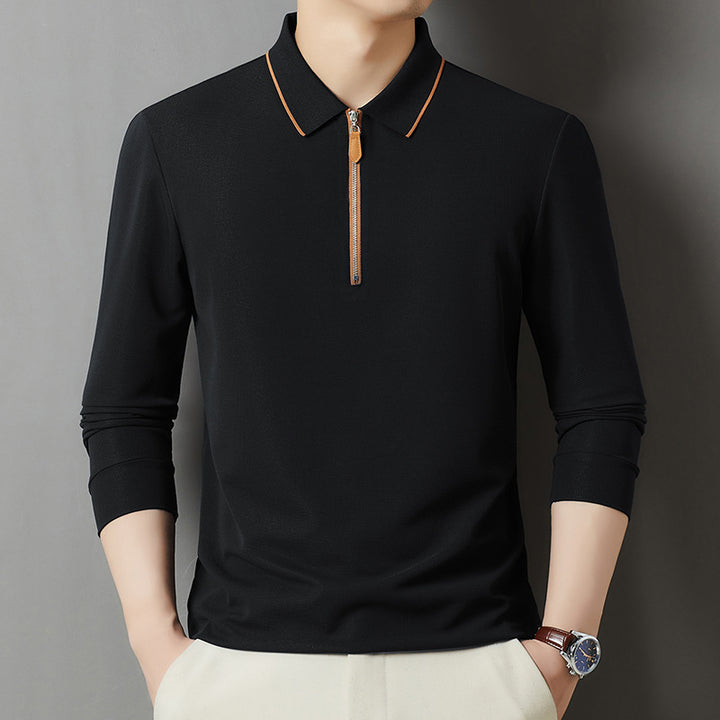 Herren sportliches Poloshirt mit modernem Reißverschluss und atmungsaktiven Eigenschaften Aliams