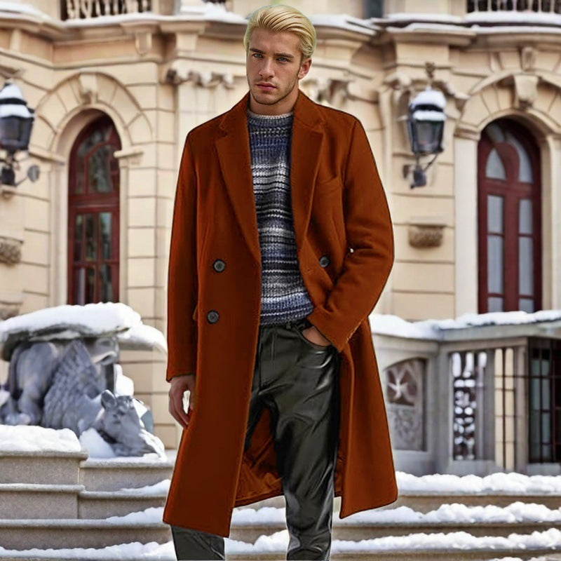 Herren eleganter doppelreihiger Wollmantel Aliams