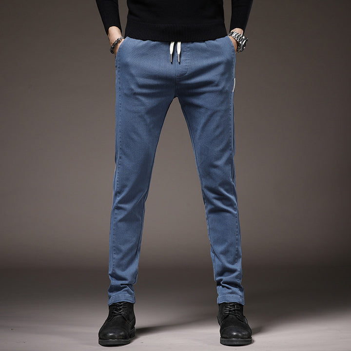 Herren bequeme Chino-Hosen mit elastischem Bund Aliams