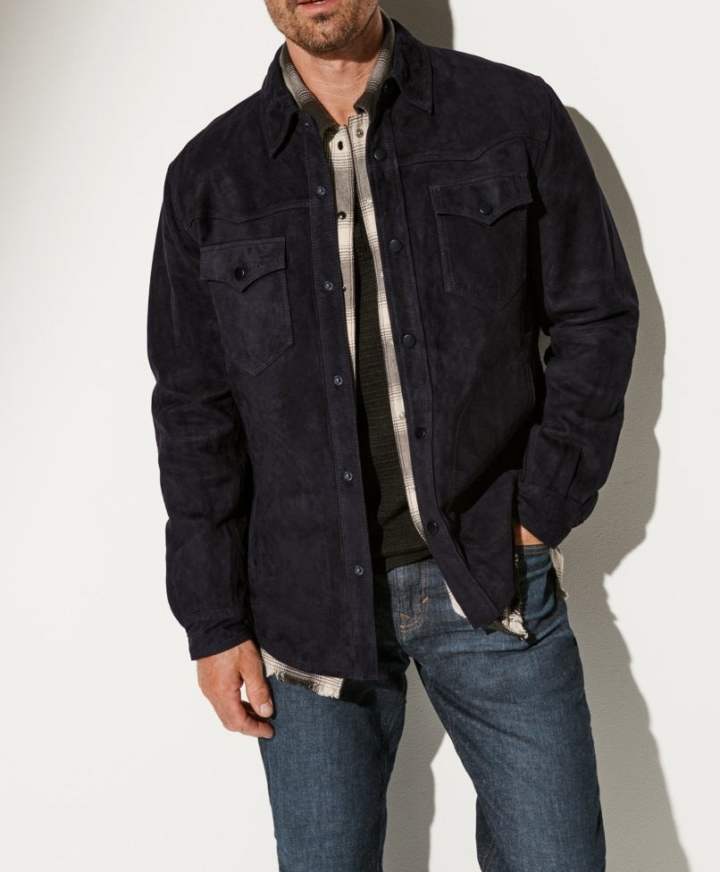 Herren Wildlederjacke im modernen Schnitt mit praktischen Taschen Aliams