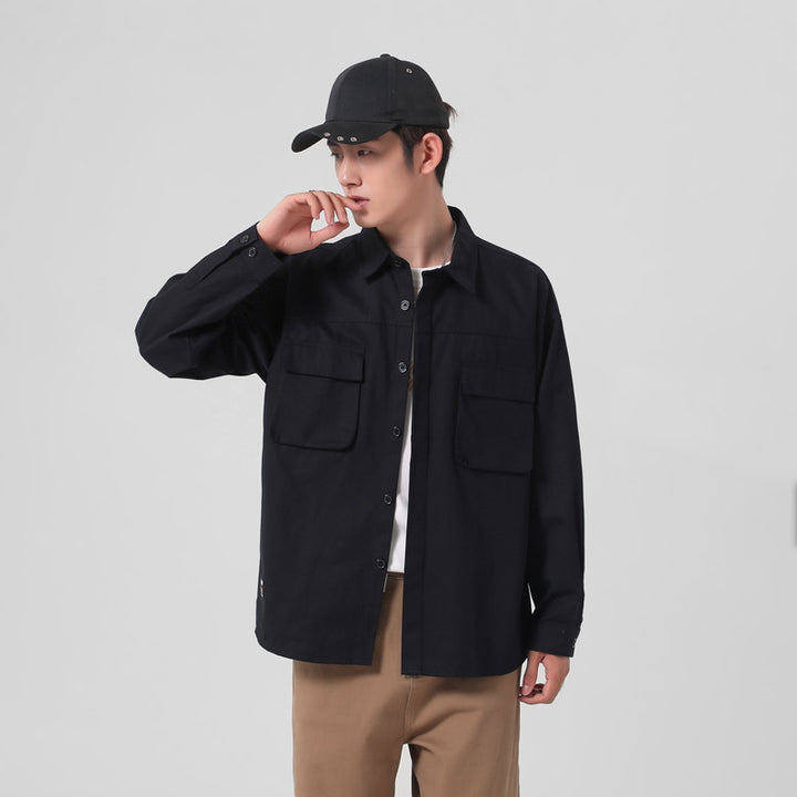 Herren robustes Utility-Hemd mit großen Taschen Aliams