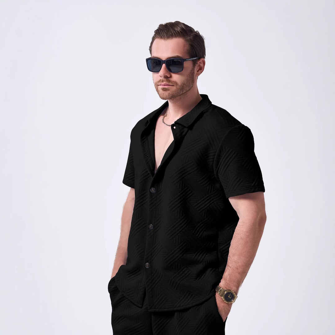 Herren Kurzarm-Langarmhemd mit atmungsaktiver Struktur Aliams