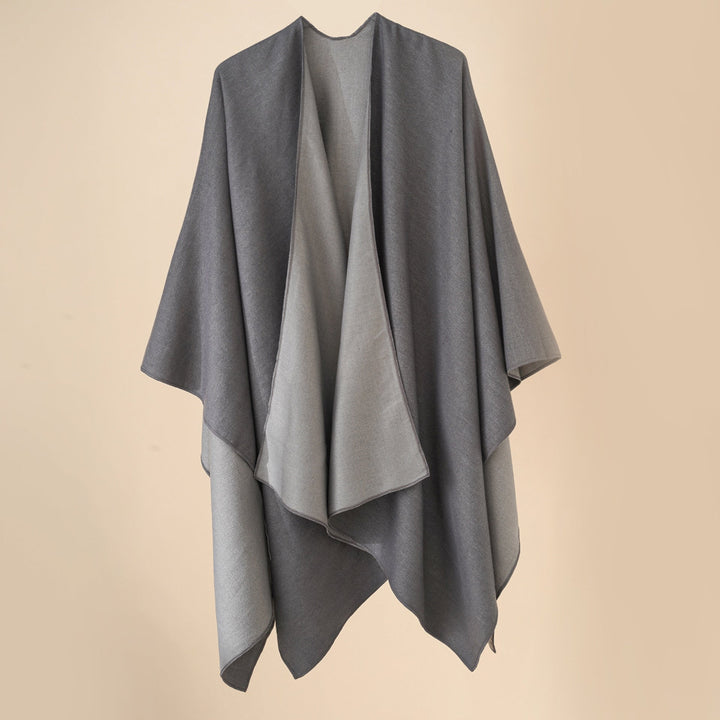 Damen Wohlfühl-Poncho Aus Weichem Wollmix mit Elegantem Schnitt Aliams