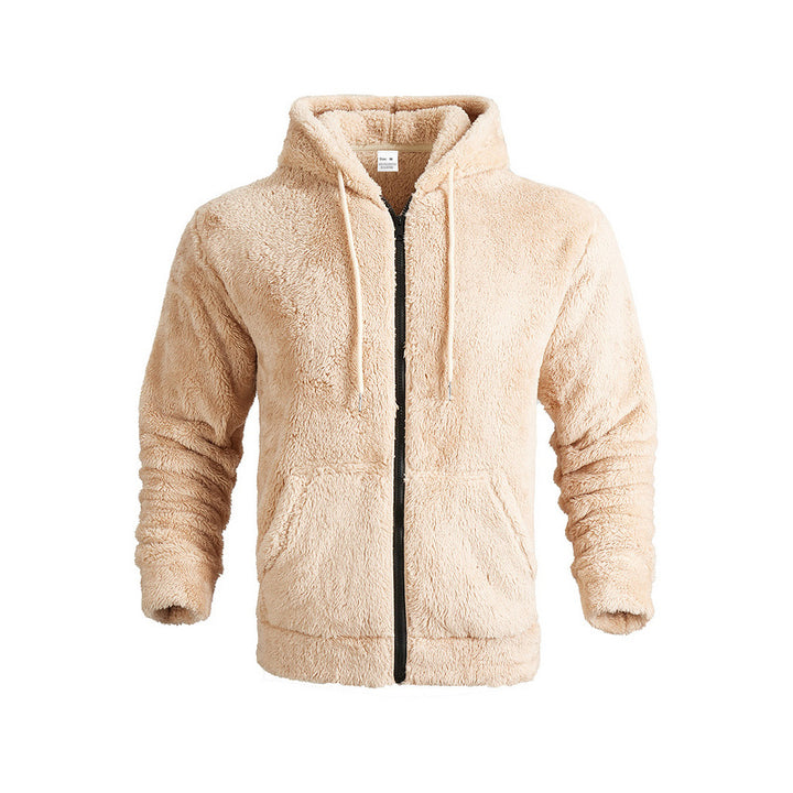 Herren weicher Fleece-Hoodie mit praktischen Taschen und Reißverschluss Aliams