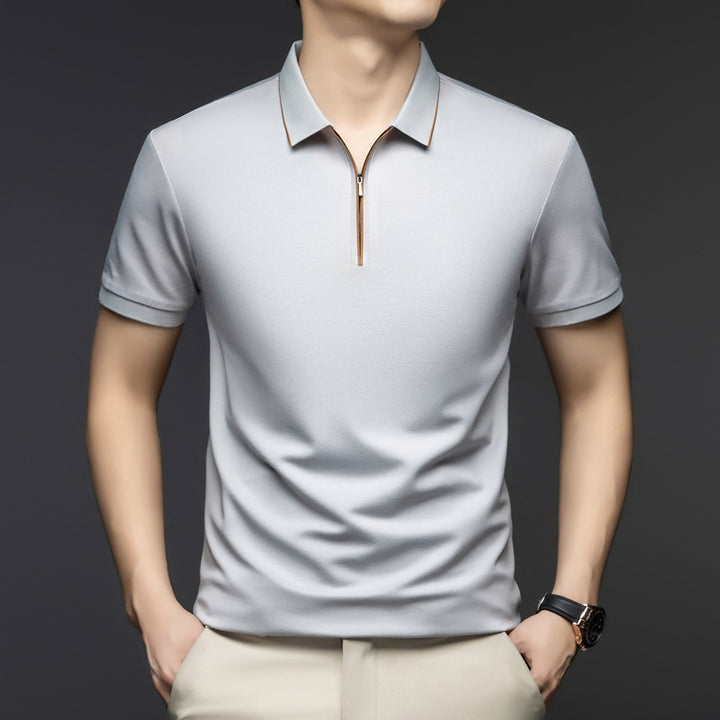 Herren Kurzarm-Shirt mit modernem Reißverschluss Aliams