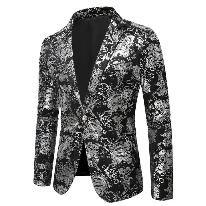Herren eleganter Goldmuster Blazer Aliams