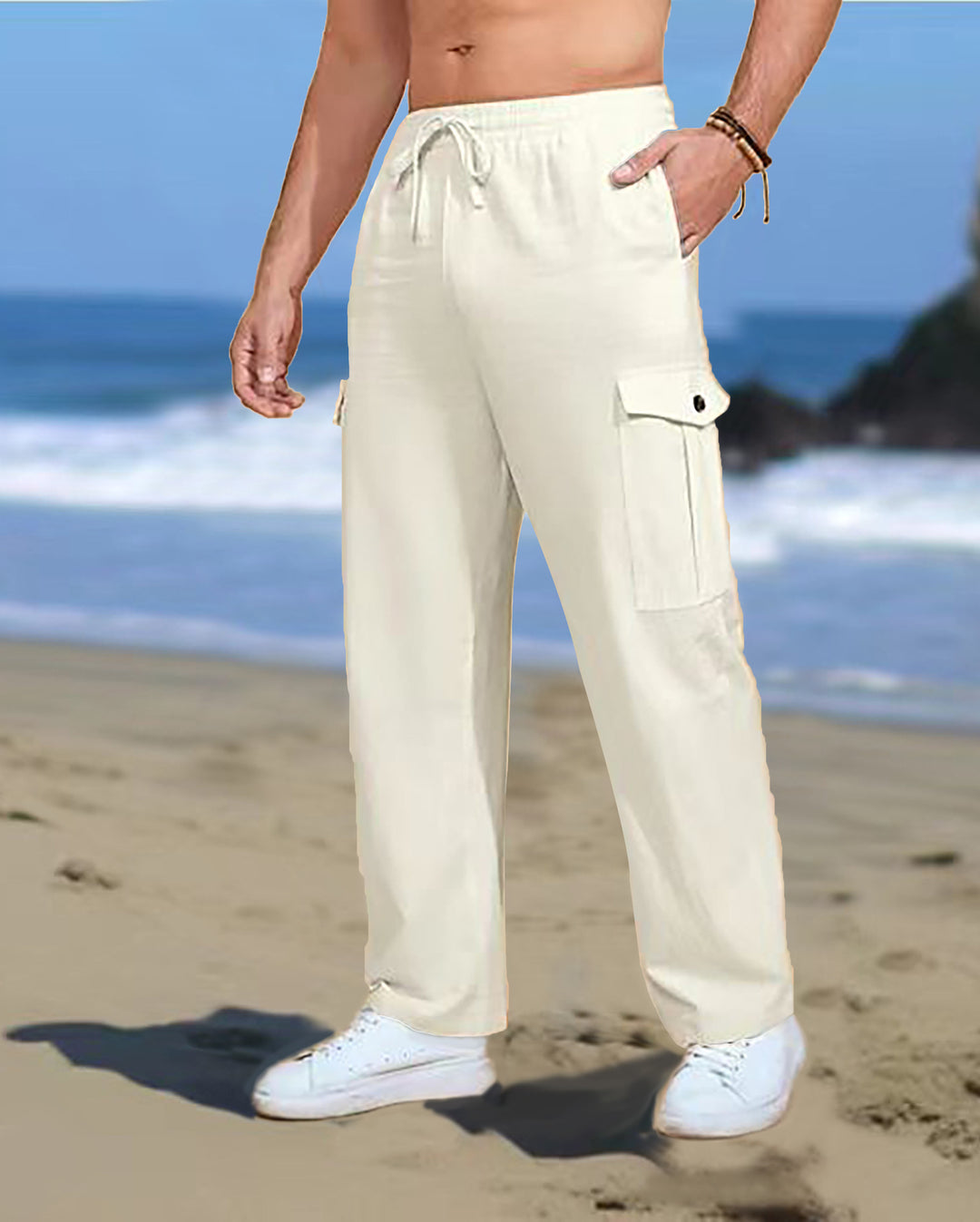 Herren Cargo-Hose mit praktischen Taschen und elastischem Bund Aliams