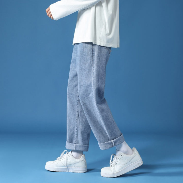 Herren Hoch geschnittene Relaxed-Fit Jeans Aliams