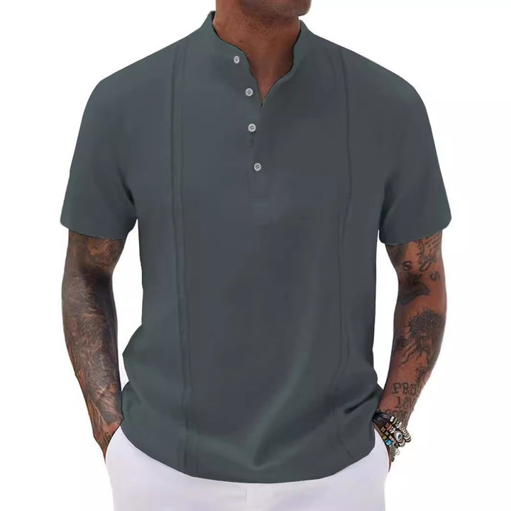 Herren Poloshirt mit modernem Knopfleisten-Design und atmungsaktiver Struktur Aliams