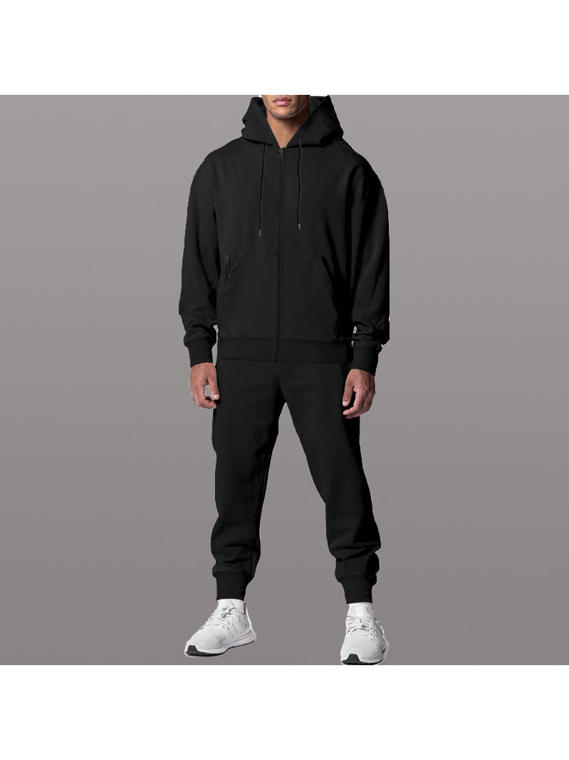 Herren sportlicher Kapuzensweatanzug mit funktionalen Reißverschlusstaschen Aliams
