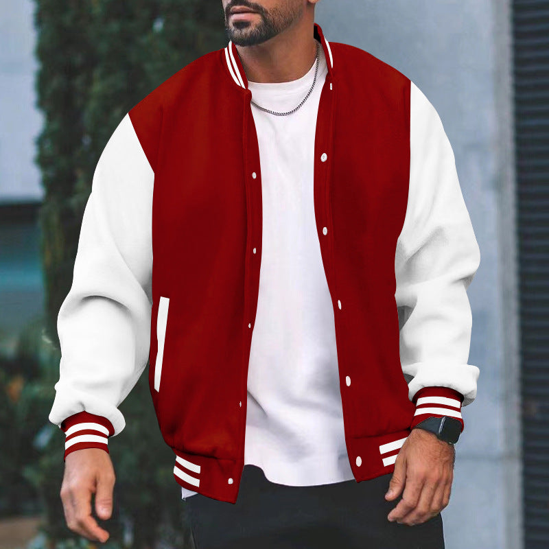 Herren sportliche Collegejacke mit traditionellem Schnitt und kontrastierenden Ärmeln Aliams