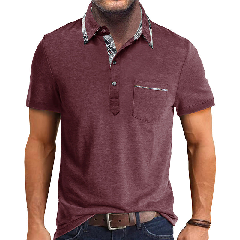 Herren elegantes Poloshirt mit modernem Kragen und kontrastierendem Design Aliams