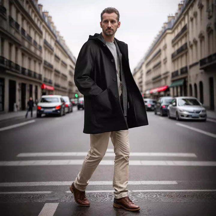 Herren praktische und elegante Kapuzenjacke aus weichem Material Aliams