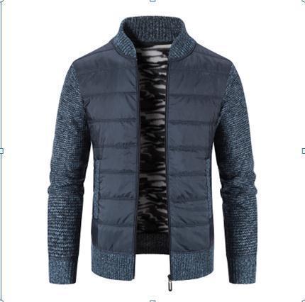 Herren Casual Übergangsjacke mit gestepptem Design und Strickdetails Aliams
