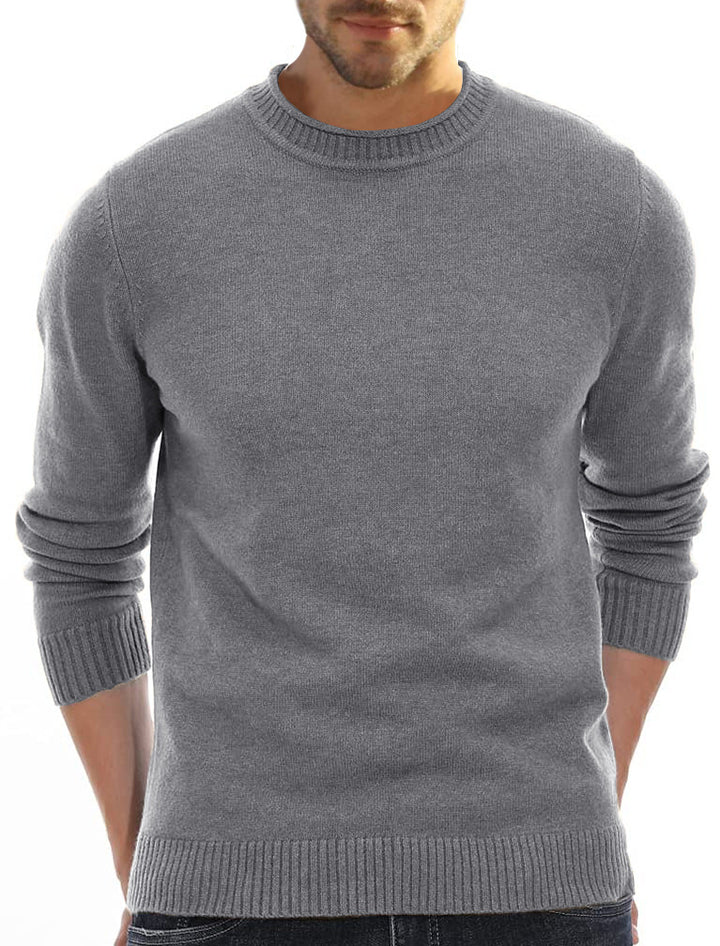 Herren klassischer Rundhals-Pullover aus weichem Merinowollmix Aliams