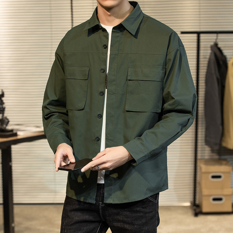 Herren robuste Utility-Hemdjacke mit praktischen Brusttaschen Aliams
