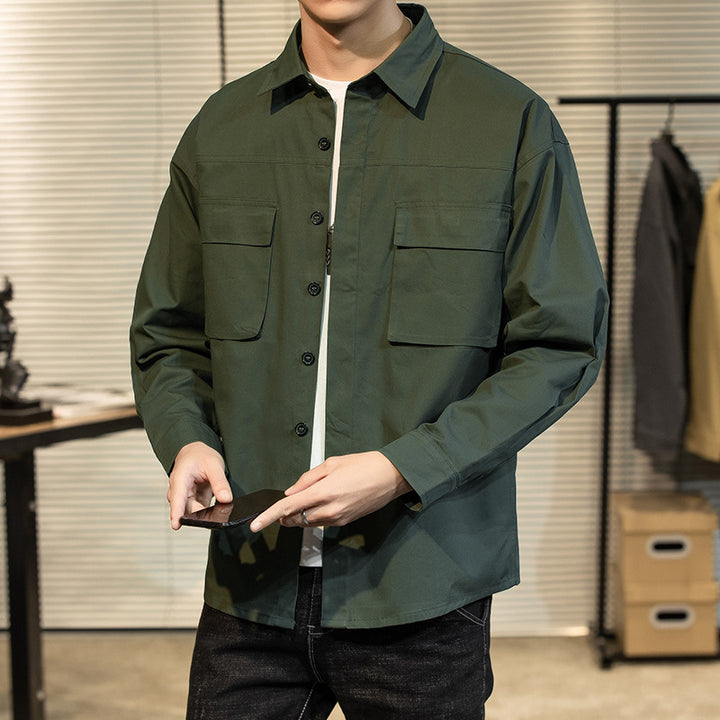 Herren robuste Utility-Hemdjacke mit praktischen Brusttaschen Aliams