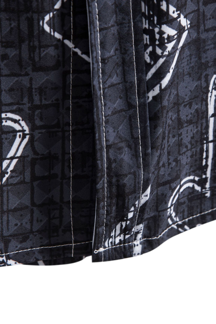 Herren Kurzarmhemd mit auffälligem Grafitmuster und coolen Kunstakzenten Aliams