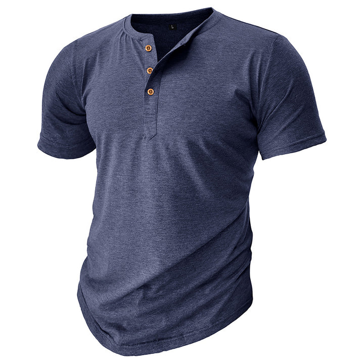 Herren Henley T-Shirt mit Knöpfen und lässigem Schnitt Aliams