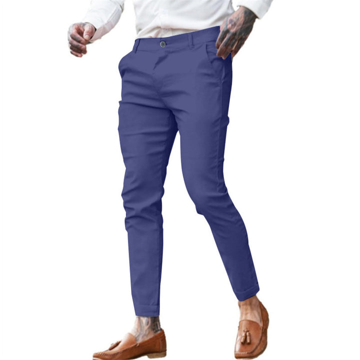 Herren elegante Slim-Fit Businesshose mit elastischem Bund und praktischen Taschen Aliams