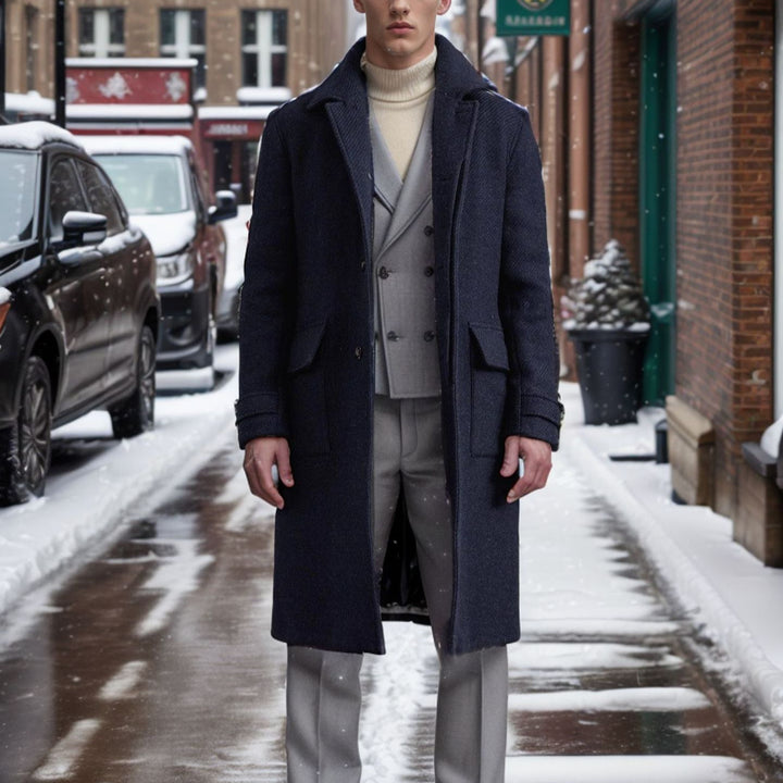 Herren eleganter Wool Peacoat Aliams