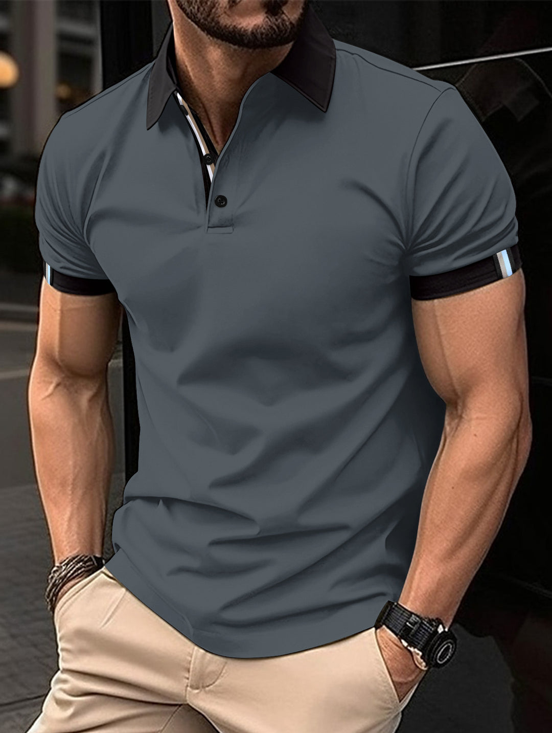 Herren Performance Polohemd mit Kontrastdetails Aliams