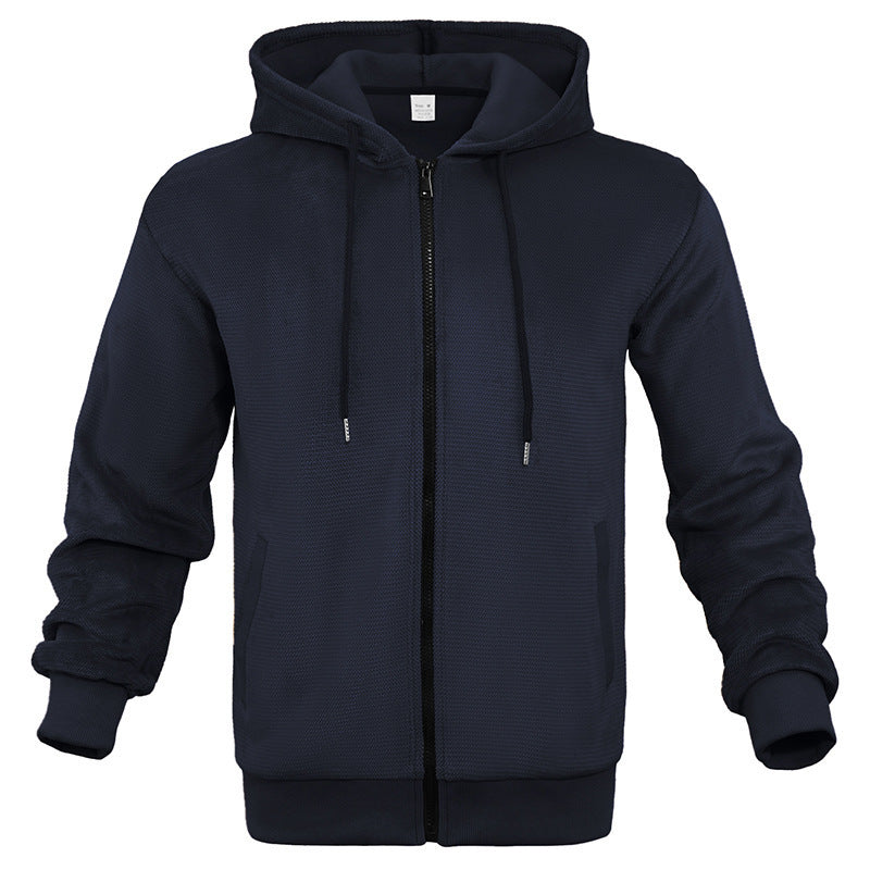 Herren technische Zip-Hoodie mit atmungsaktiven Stoff und seitlichen Taschen Aliams