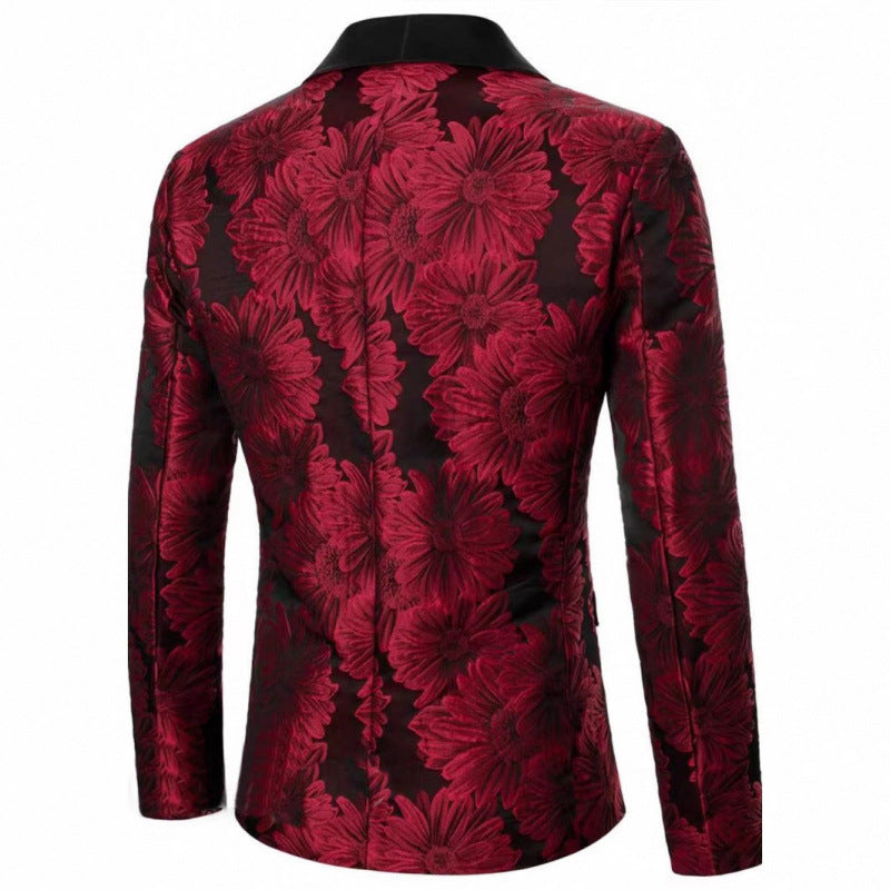 Herren Blumenmuster Smokingjacke Aliams